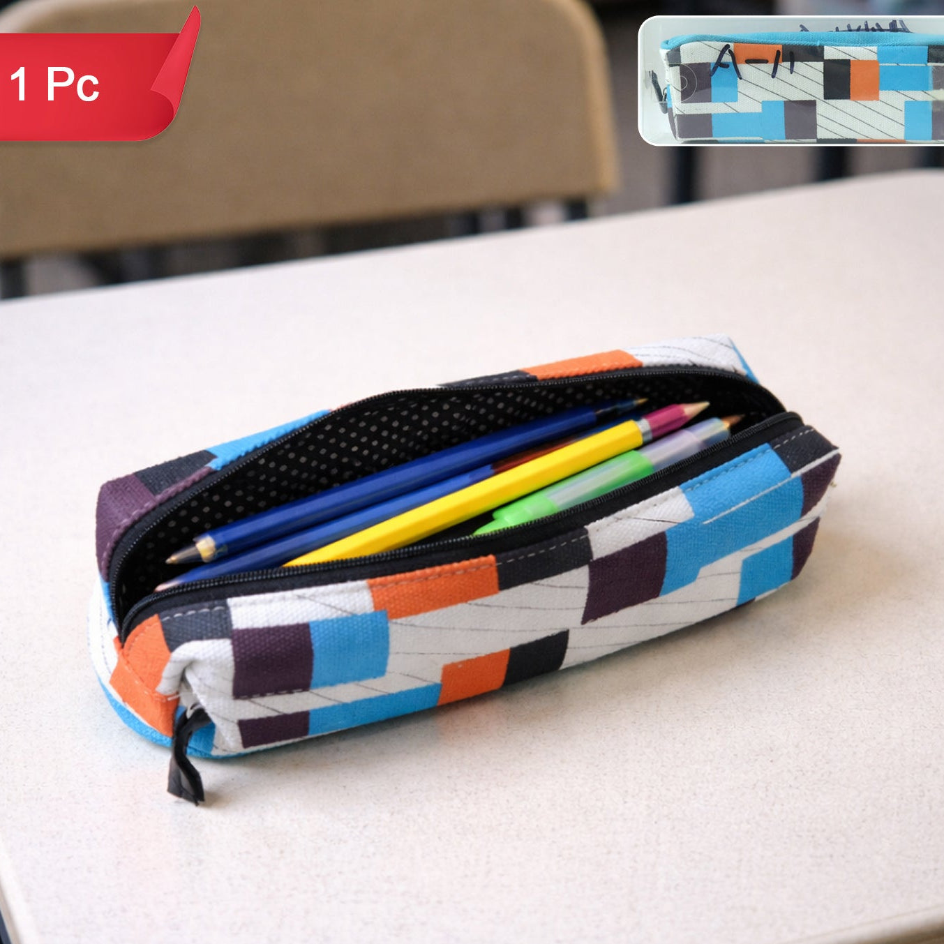 Printed Zipper Pouch for Students - 1 Pc Multipurpose Stationery Organizer - Great Price - Image 1