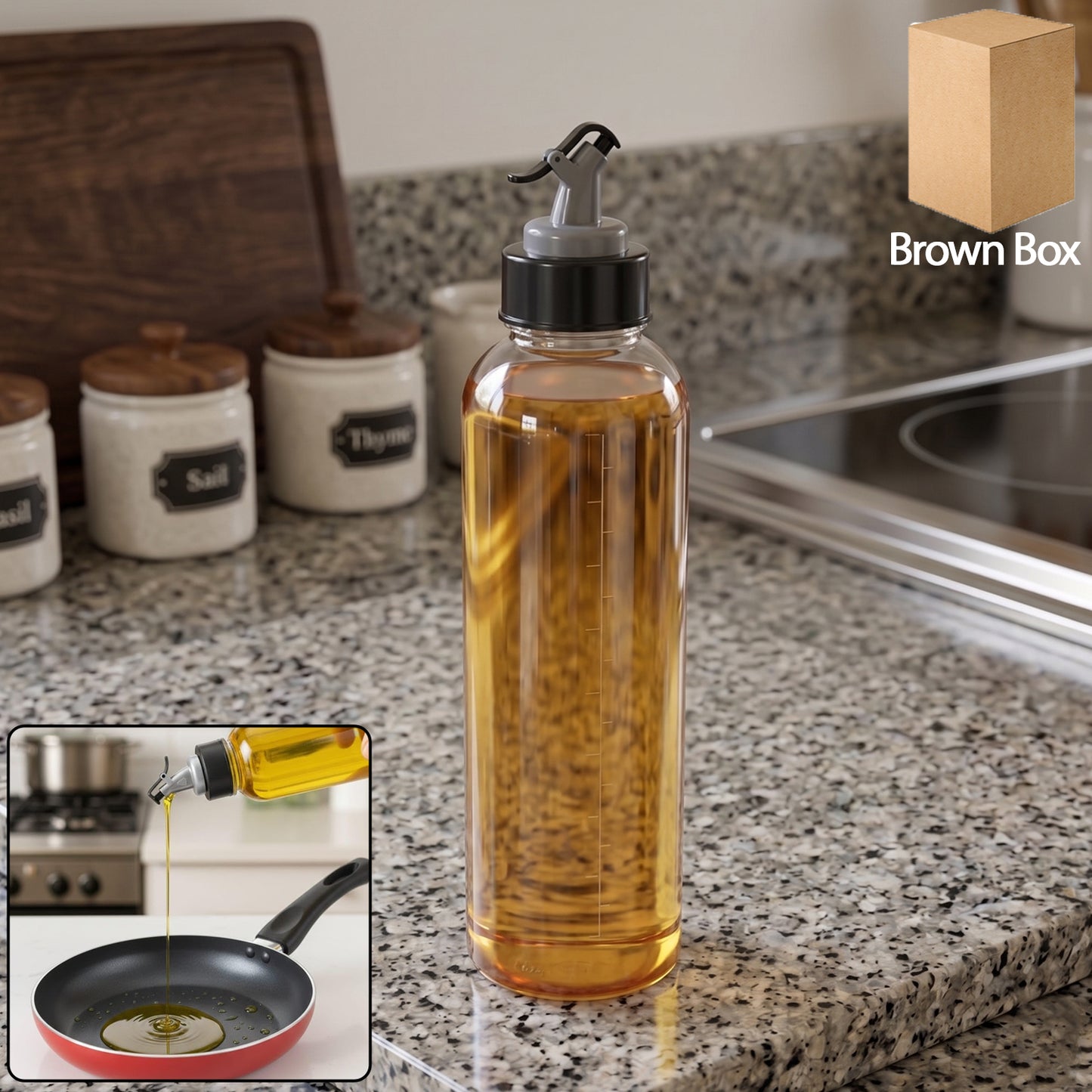 900 ML Kitchen Oil Dispenser Bottle with Flip Spout for Cooking - Great Price - Image 2