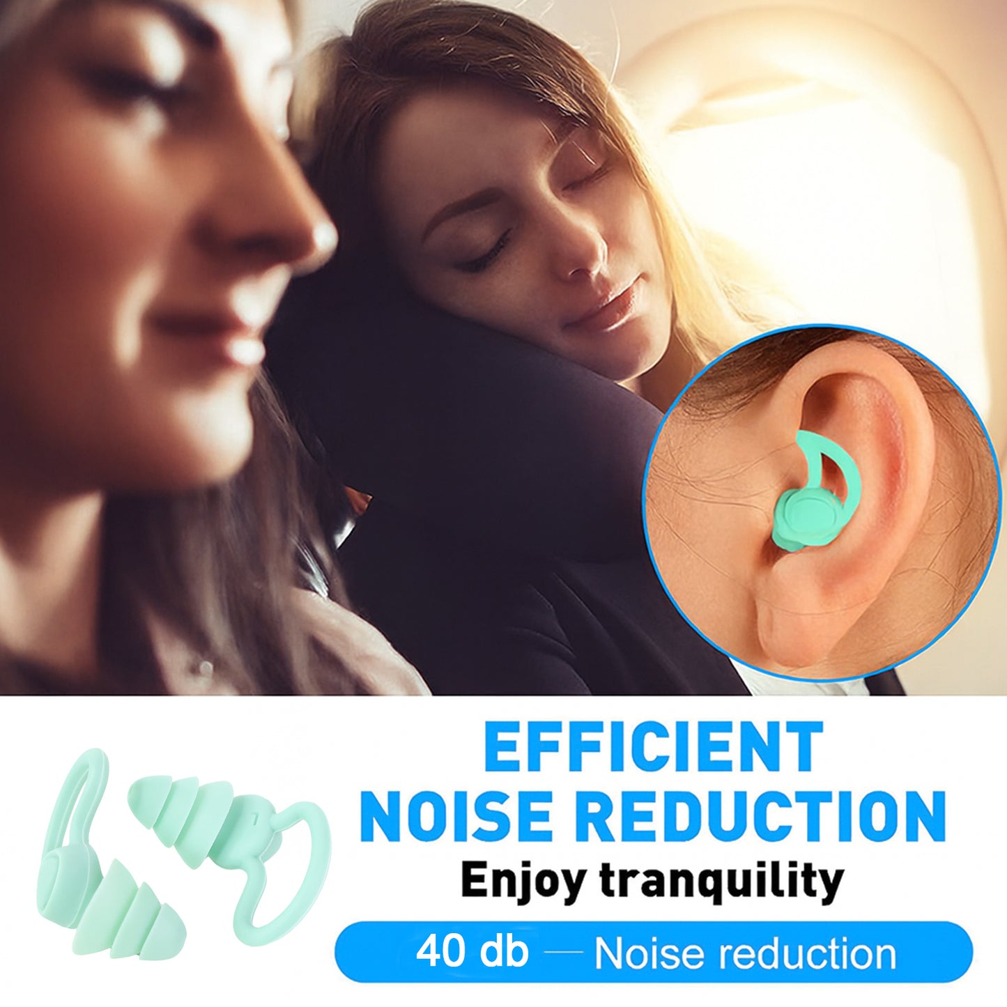 Soft Silicone Triple Layer Earplugs for Noise Reduction - 1 Pair with Case - Happy Price - Image 3