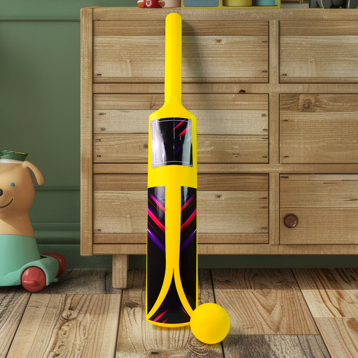 Small Cricket Kit For Boys Girls Cricket Set With 1 Cricket Bat 1 Plastic Ball Bails 3 Stumps With Stand Base - Happy Price - Image 3