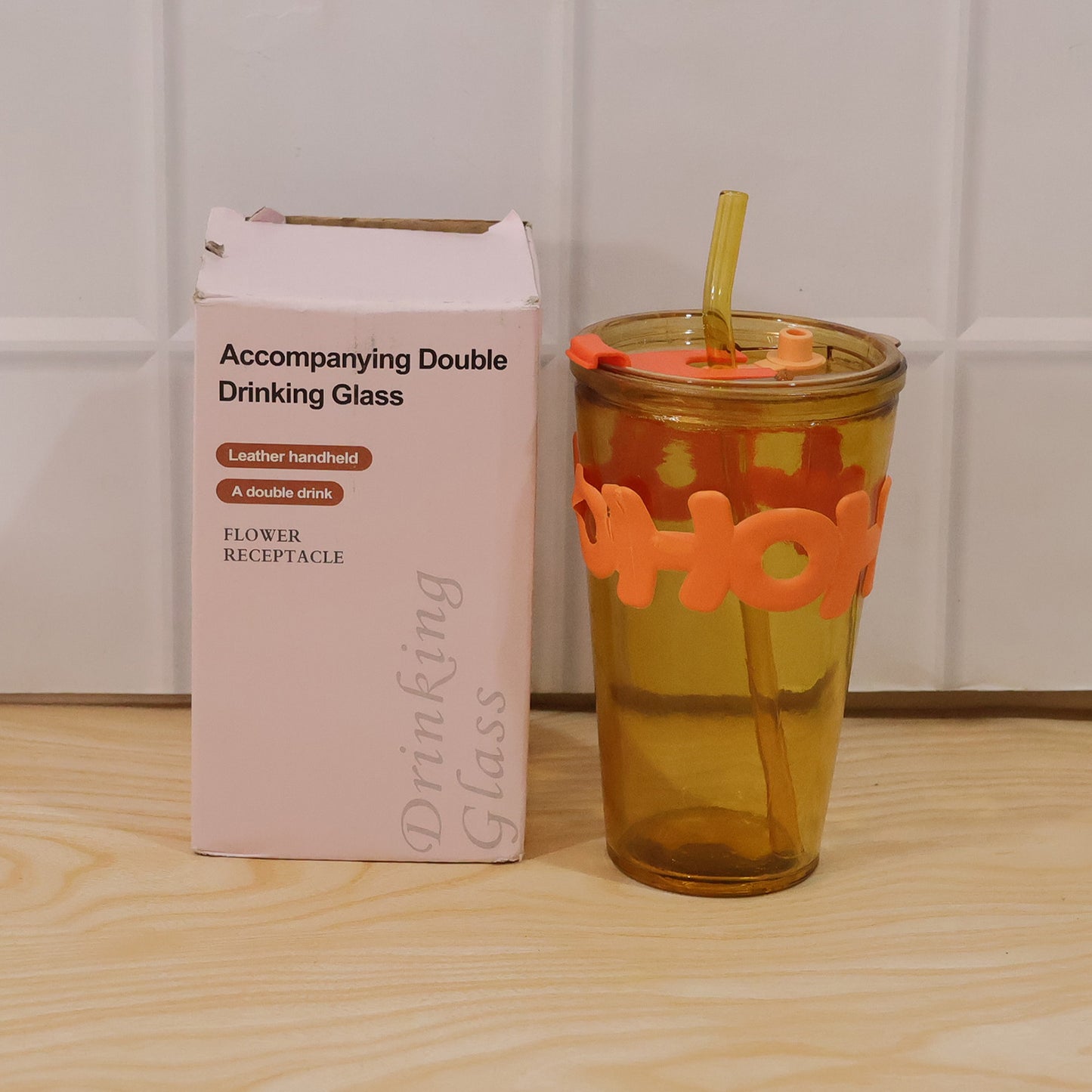 Glass Tumbler with Lid and Straw - 450 ML Capacity, Leak-Resistant - Great Price - Image 7