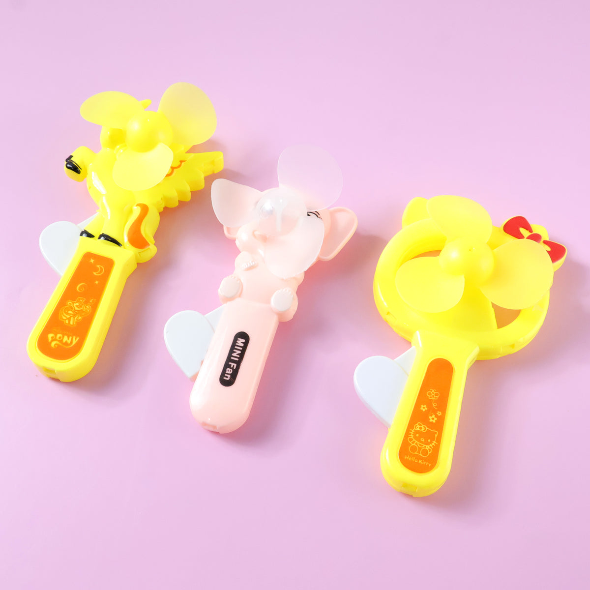 Hand Press Cartoon Fan Toy for Kids - 1 Pc Mix Color - Happy Price - Image 2