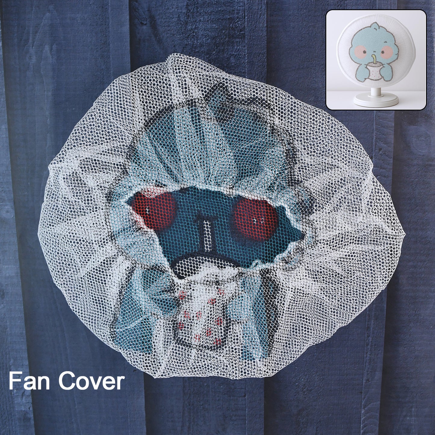 Cute Cartoon Character Fabric Mesh Fan Cover (1 Pc Mix Design) - Happy Price - Image 3
