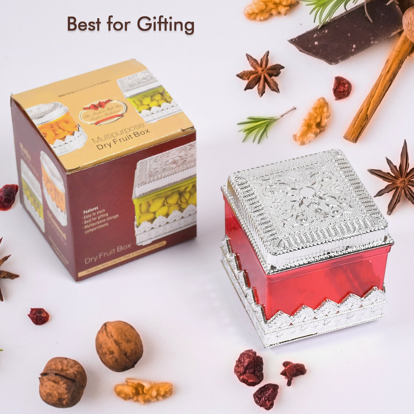 Ruby Dryfruit Storage Container Attractive Design Box For Home Gifting Kitchen Use - Happy Price - Image 3