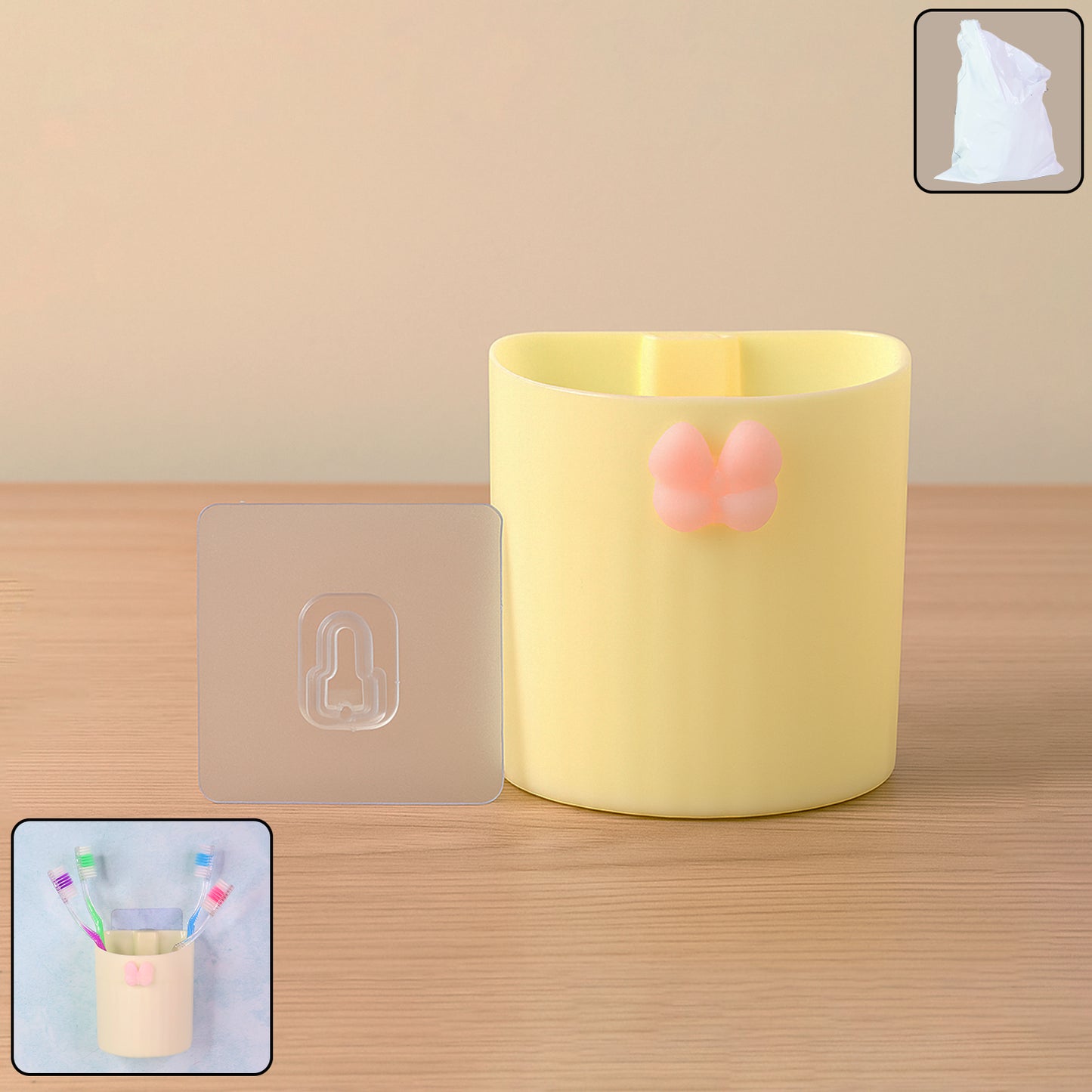 Butterfly Design Wall-Mounted Toothbrush Holder (1 Pc) - Happy Price - Image 3