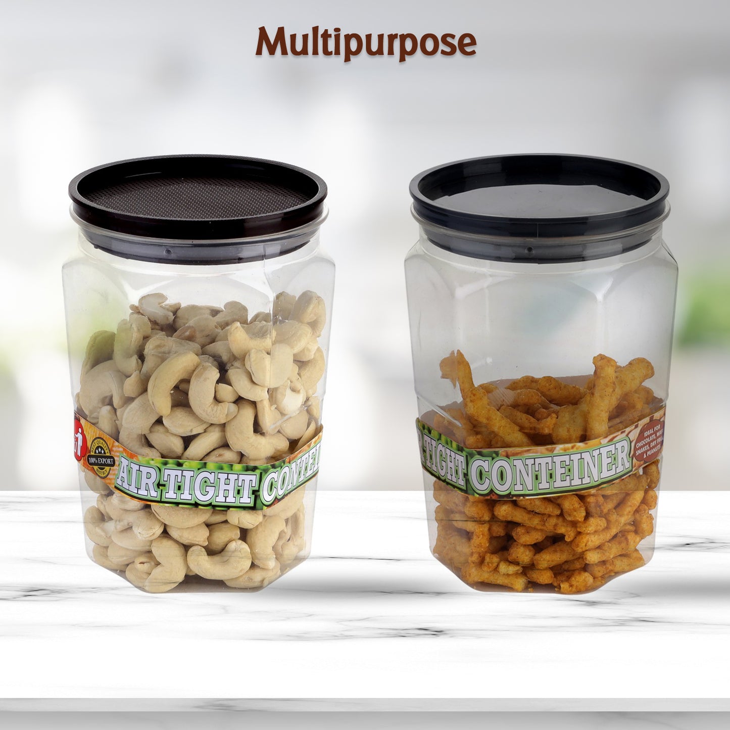 Air Tight Kitchen Storage Container For Rice Dal Atta Bpa-free Flour Cereals Snacks Stackable Modular Round. (Approx - 1100ml Set Of 6pcs) - Happy Price - Image 5