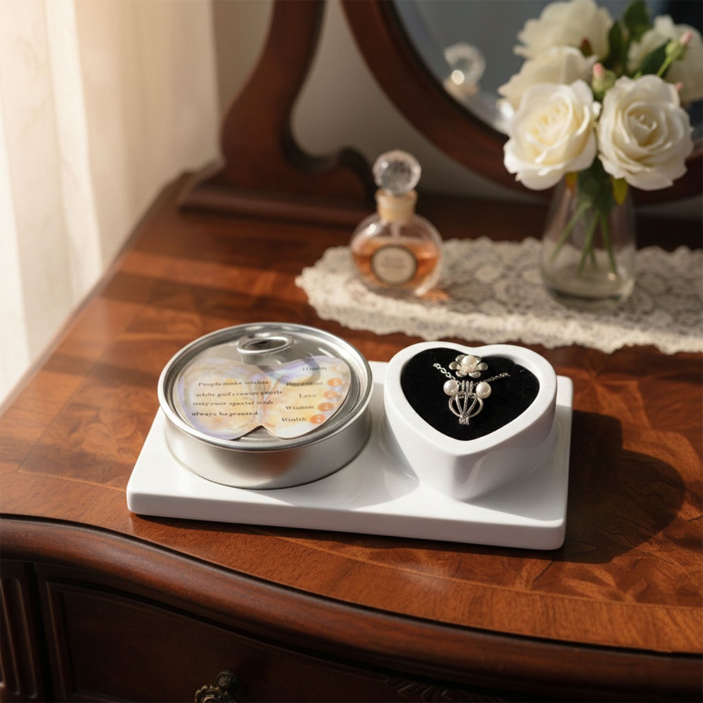 Wish Pearl Necklace Jewellery Set with Heart Box & Message Card - 1 Set (Mixed Designs) - Great Price - Image 3