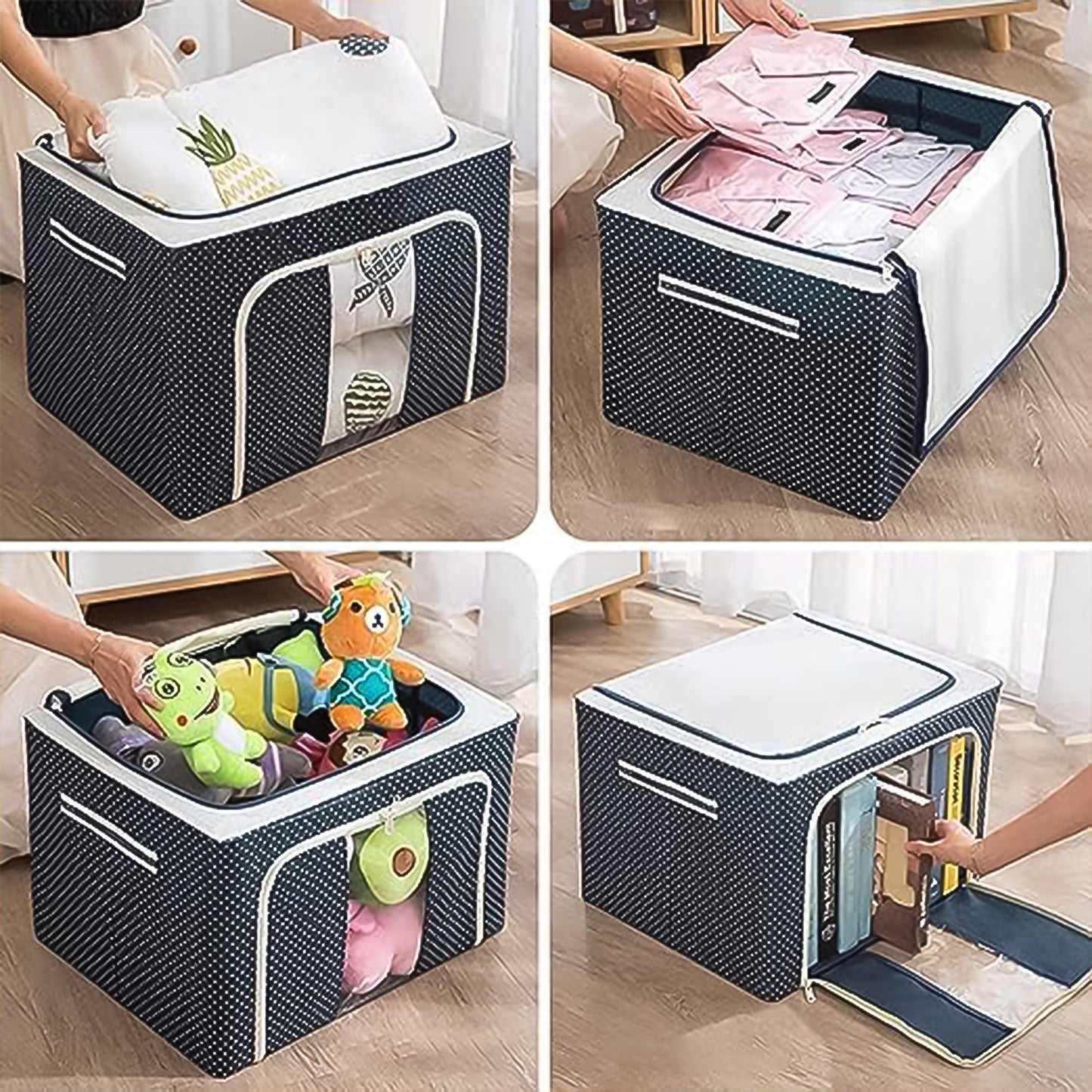 Foldable Steel Frame Storage Box with Window - 50x40 cm - Happy Price - Image 3
