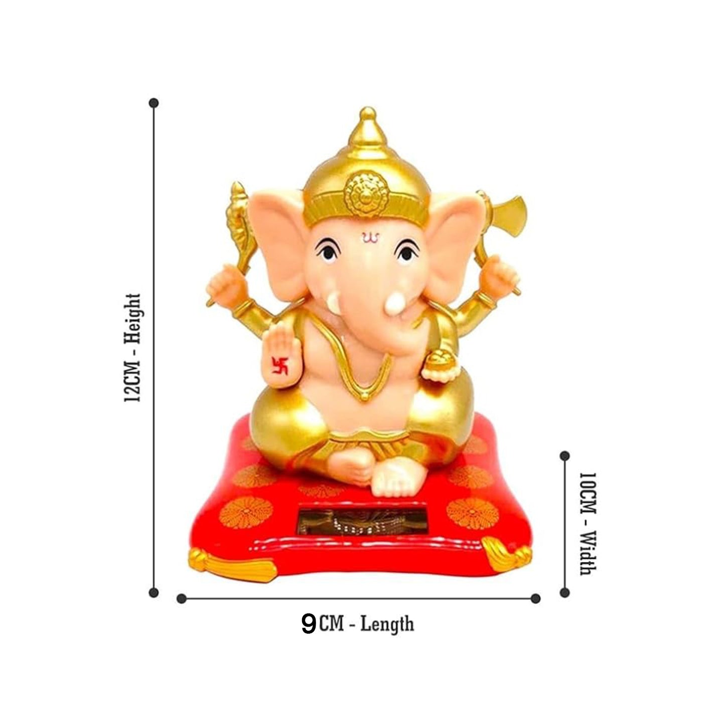 Solar-Powered Ganesha Idol - Dancing Lord Ganpati Showpiece for Car Dashboard & Home Decor (1 Pc) - Happy Price - Image 7
