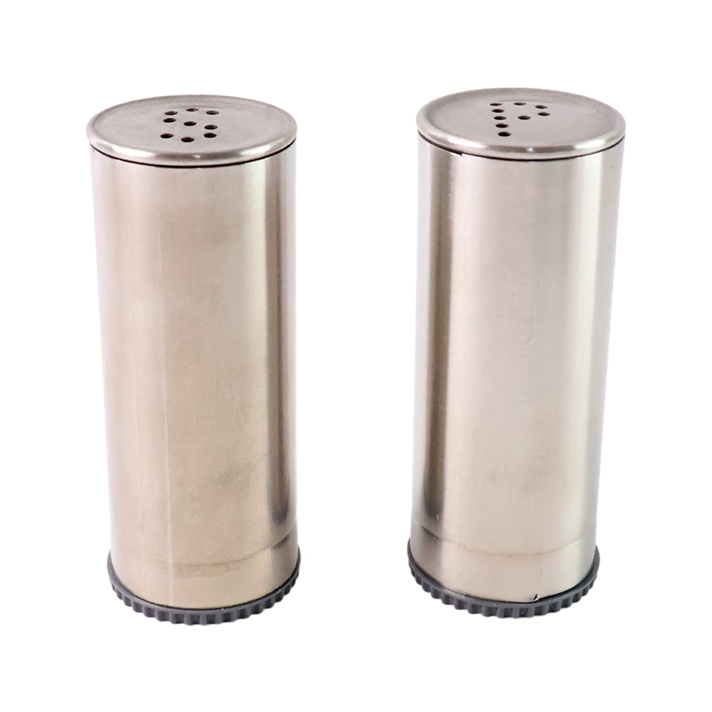 Stainless Steel Salt & Pepper Shakers Set - 2 Piece Cylindrical Spice Dispensers - Happy Price - Image 5