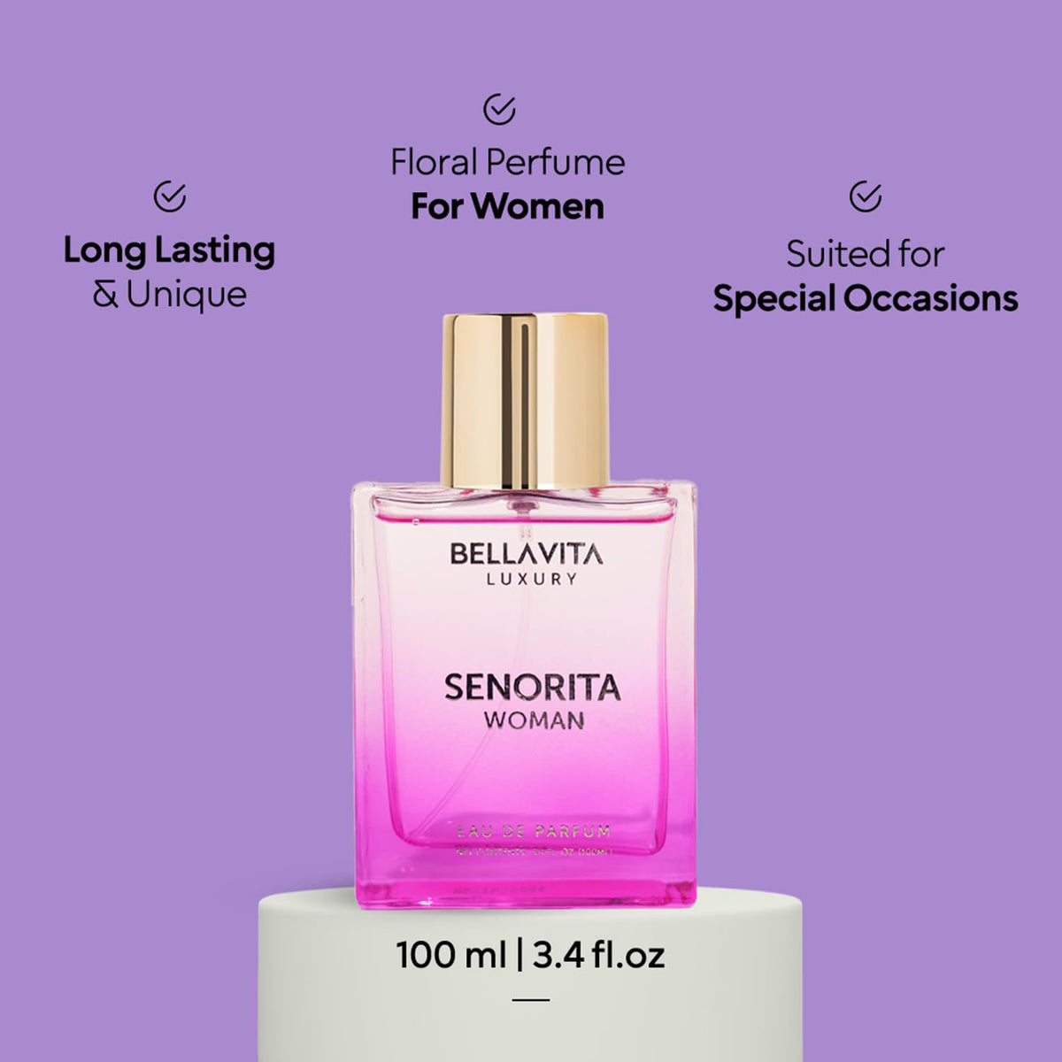 Bellavita Senorita Eau De Perfume for Women, 100 ML - Floral Fruity Scent - Great Price - Image 3