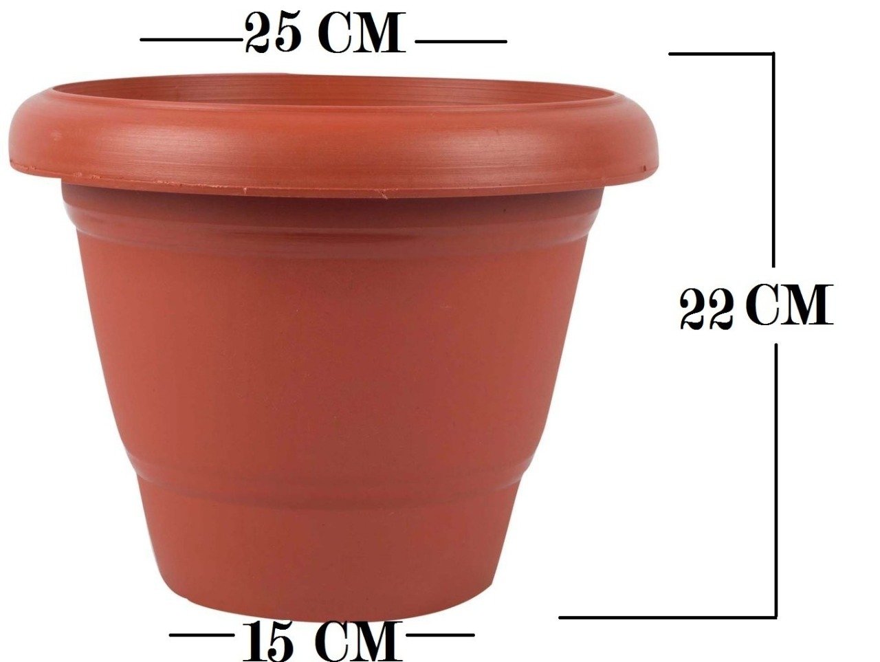 Heavy Duty Plastic Planter Pot for Garden - 10 Inch, Brown, 1 Pc - Great Price - Image 2