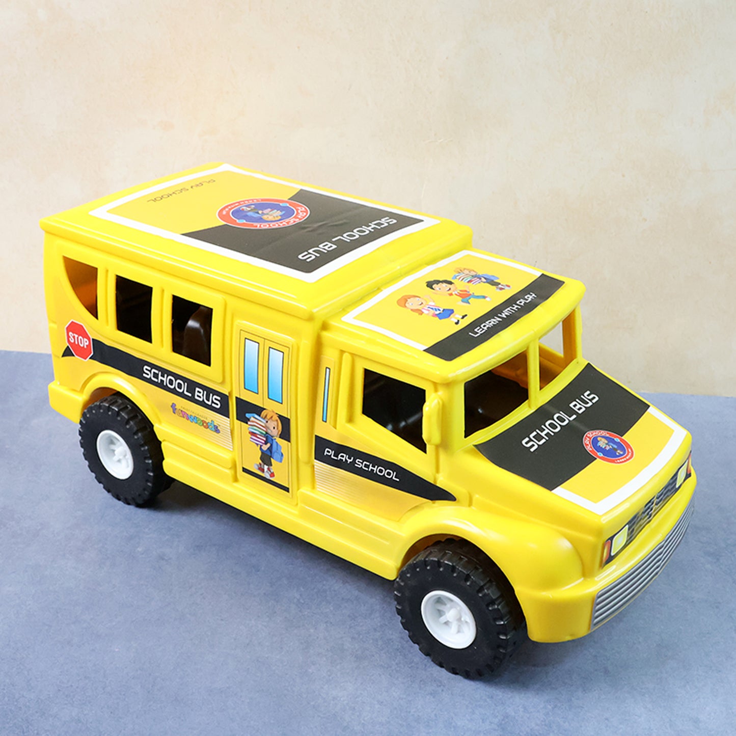 Friction-Powered School Bus Toy - Push & Go Vehicle (1 Pc) - Happy Price - Image 7