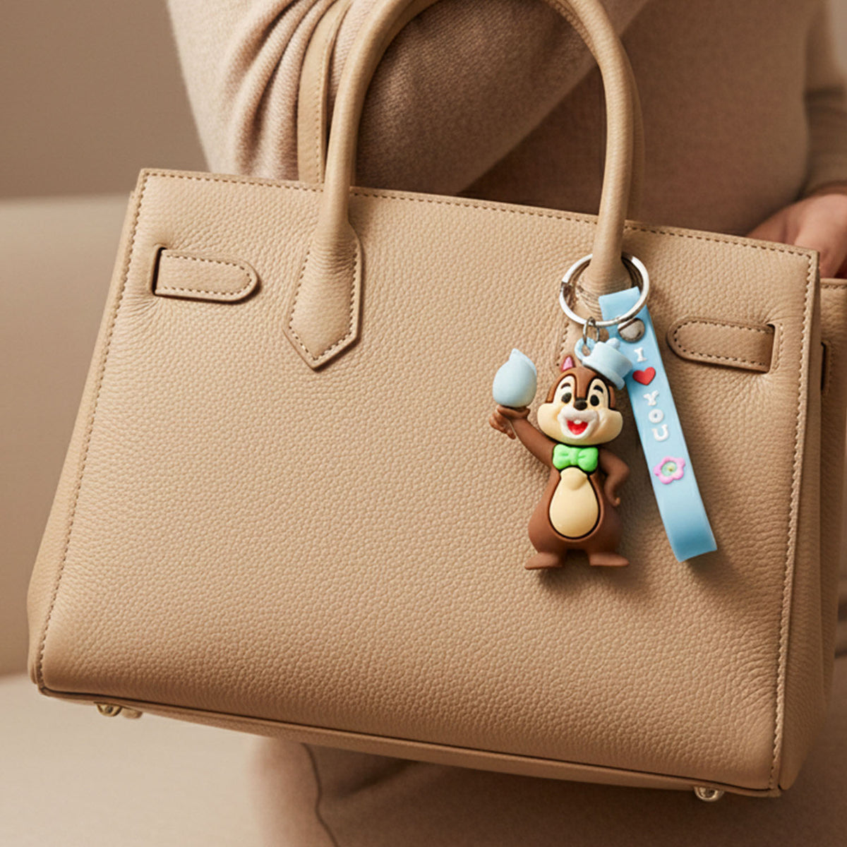 Cute Squirrel Character Keychain with Decorative Strap - 1 Pc - Happy Price - Image 6