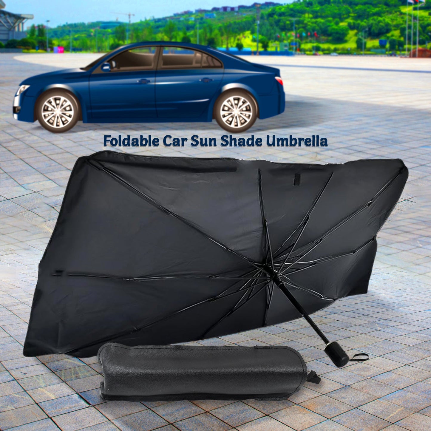 Windshield Umbrella Sun Shade Cover For Car (1 Pc) - Happy Price - Image 2