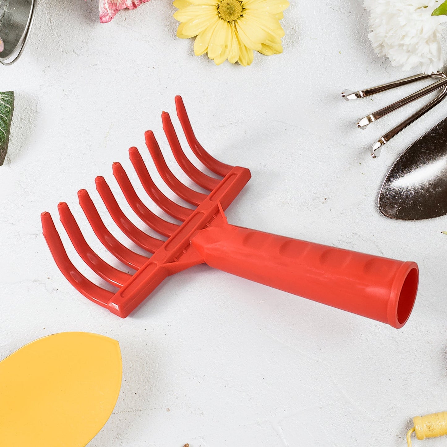 Heavy Duty Plastic Garden Hand Rake 9-tooth Cultivator Tool (1 Pc) - Happy Price - Image 3