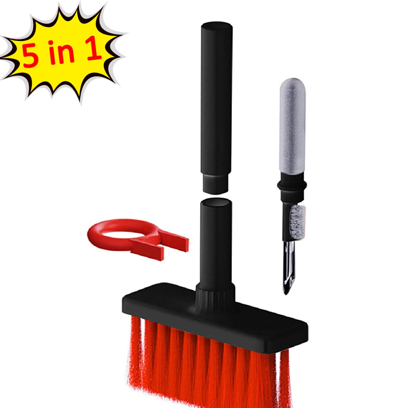 5in1 Multi-function Soft Dust Clean Bush For Computer Cleaning With Corner Gap Duster Keycap Puller Remover For Gamer Pc - Happy Price - Image 1