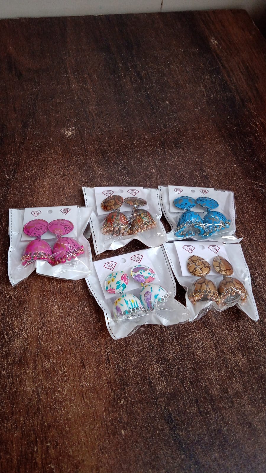 Jhumka Earrings Buti For Women Girls (1 Pair Mix Color Design) - Happy Price - Image 7