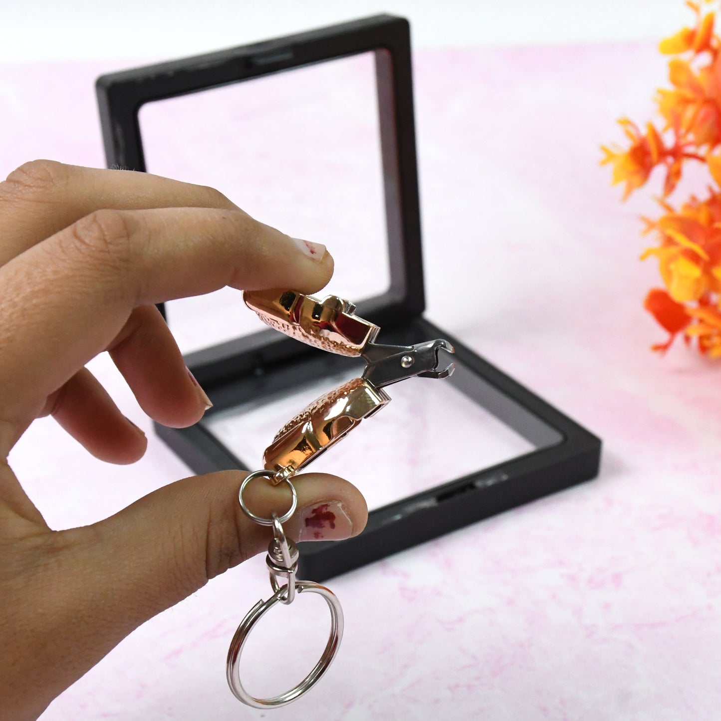 Nail Clipper Keychain With 3d Floating Frame Display Case (1 Set) - Happy Price - Image 2