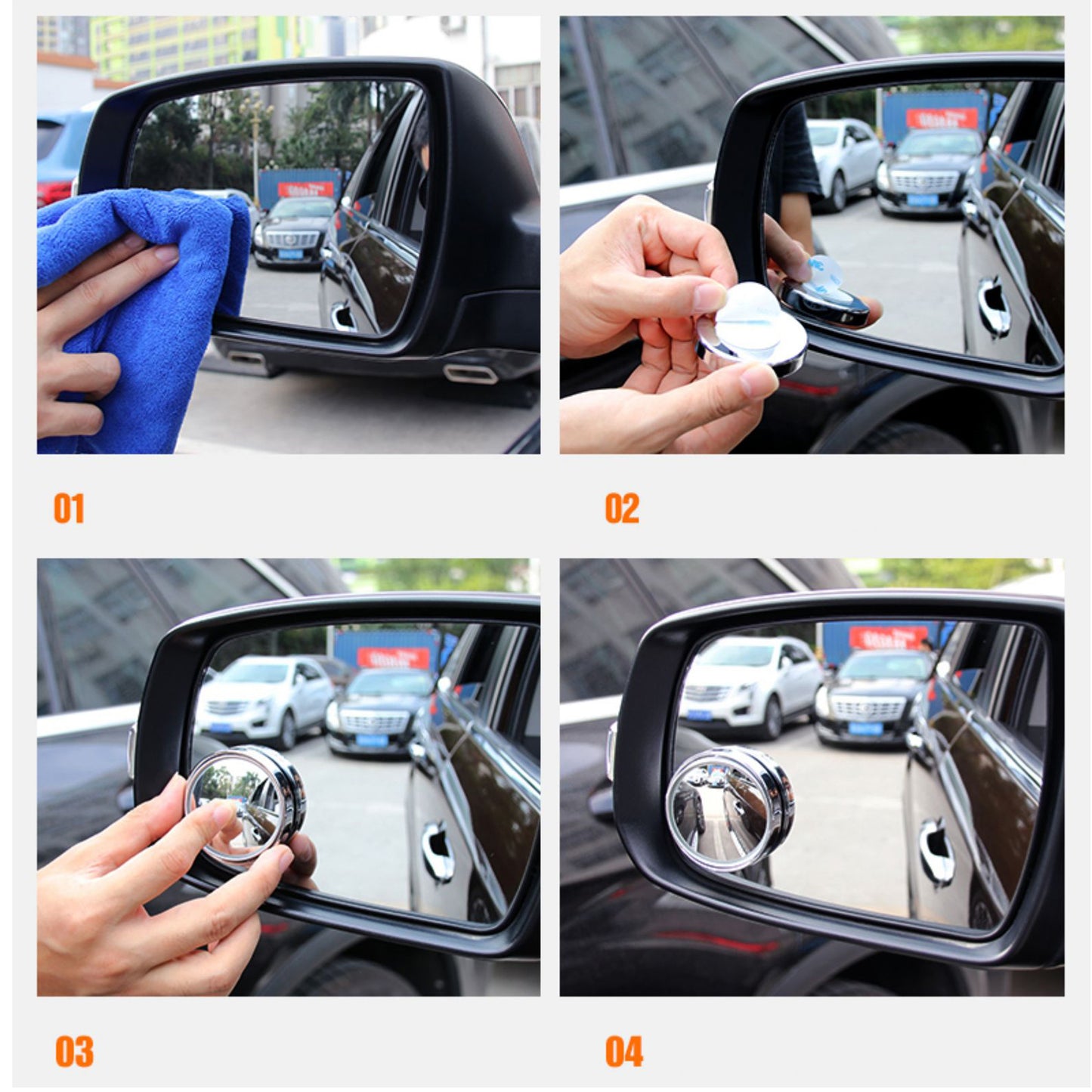 Car Blind Spot Side Mirror Round Hd Glass Blind Spot Mirror (2 Pc) - Happy Price - Image 3