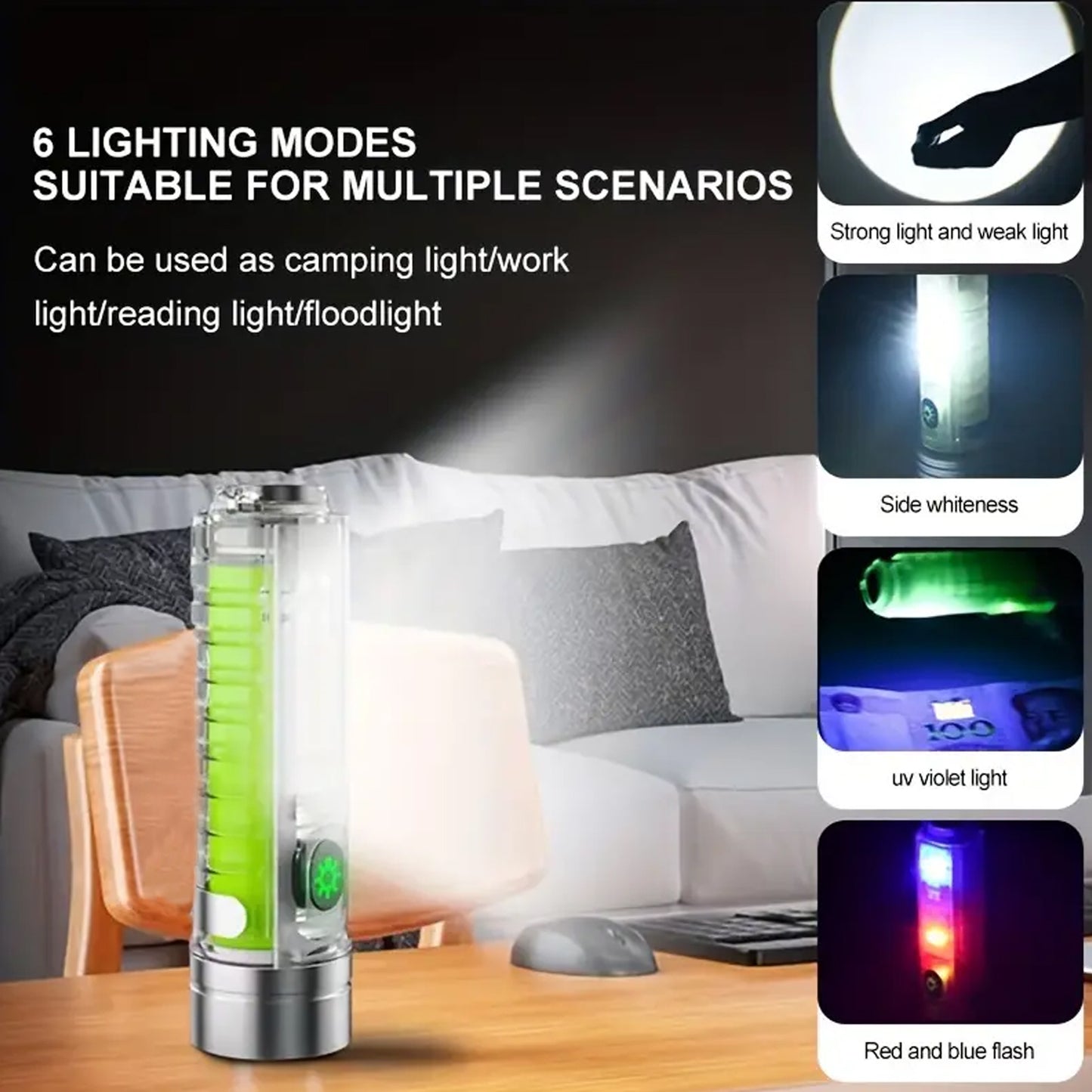 Pattern Flashlight Usb Flashlight Rechargeable Led Torch Light (1 Pc) - Happy Price - Image 6