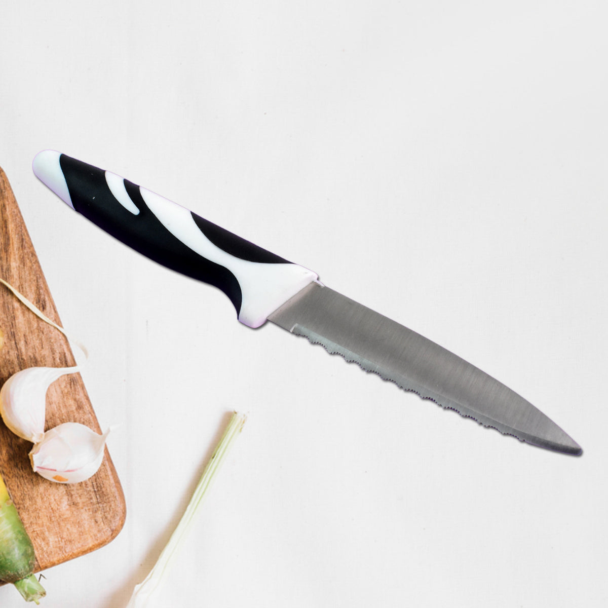 Ritu Stainless Steel Serrated Kitchen Knife with Zebra Handle (1 Pc) - Happy Price - Image 2