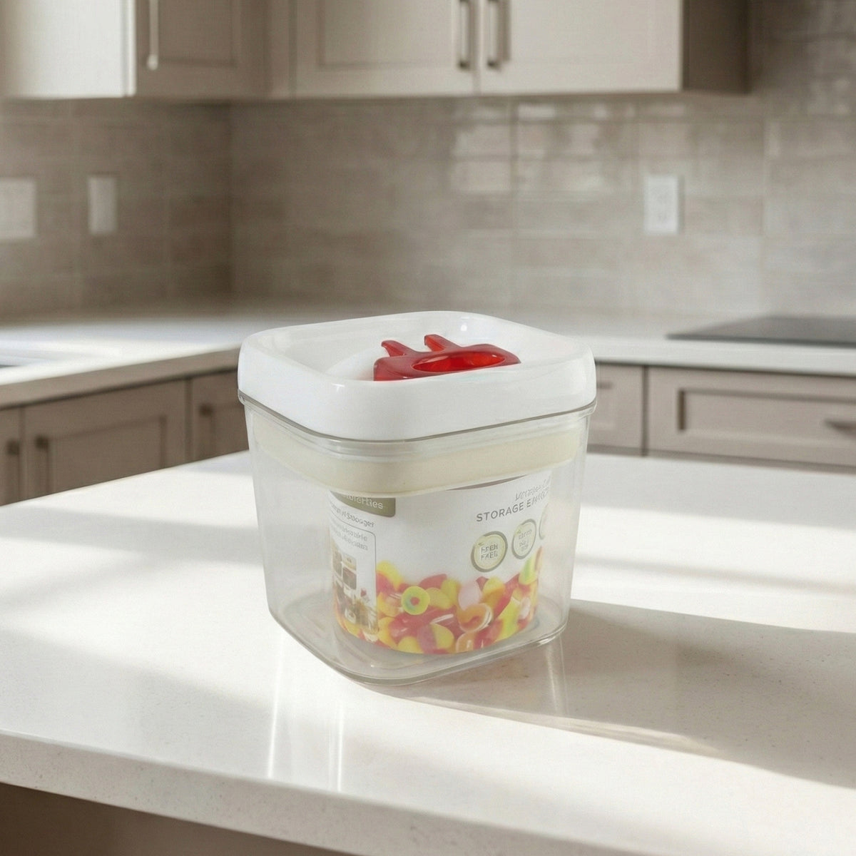 450 ML Airtight Food Storage Container with Red Lid (1 Pc) - Happy Price - Image 3