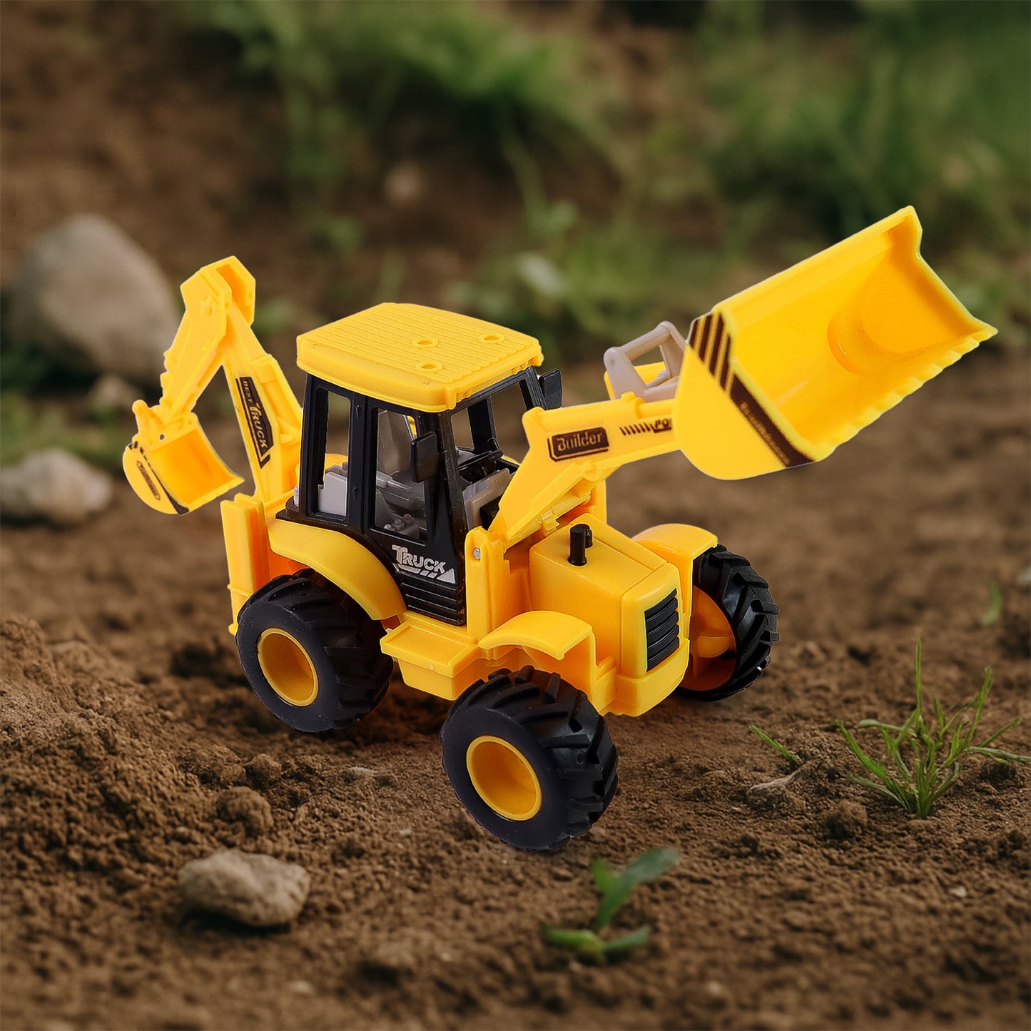 Lala Friction Powered Jcb Style Backhoe Loader Construction Toy Truck For Kids (1 Pc) - Happy Price - Image 3