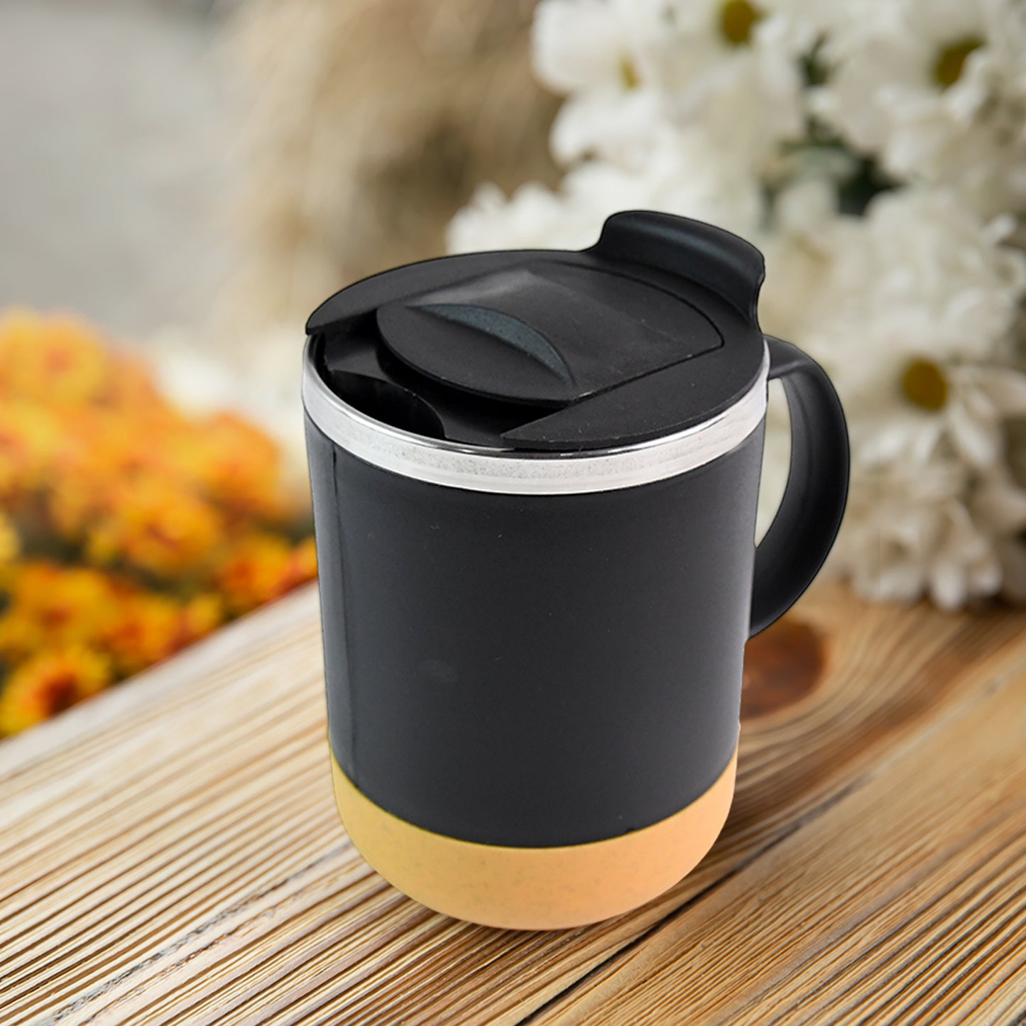 Insulated Coffee Mug With Spill-proof Lid (Approx 350ml 1 Pc) - Happy Price - Image 5