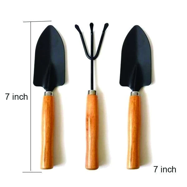 Small Garden Tool Set - 3 Pc Hand Cultivator, Trowel & Fork - Happy Price - Image 3