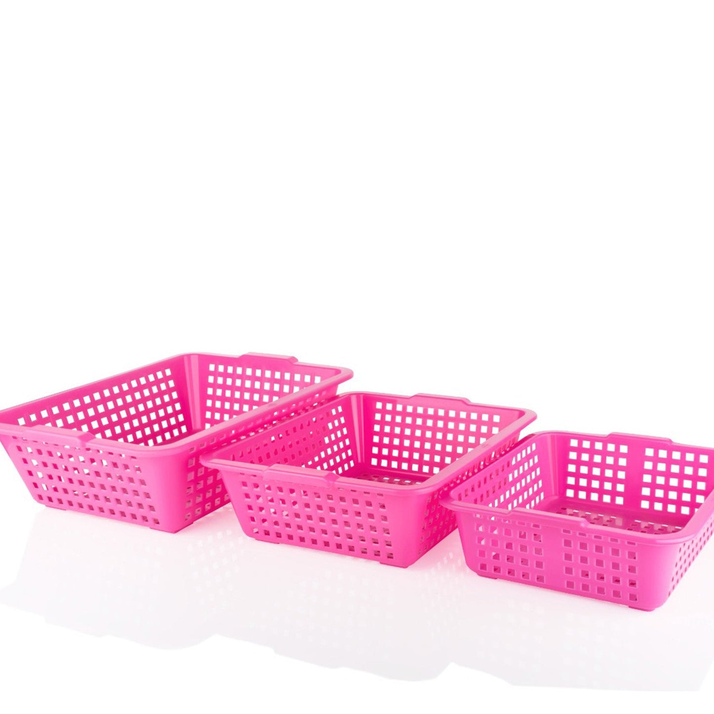 Plastic Multiple Size Cane Fruit Baskets (3 Size Large Medium Small) - Happy Price - Image 1