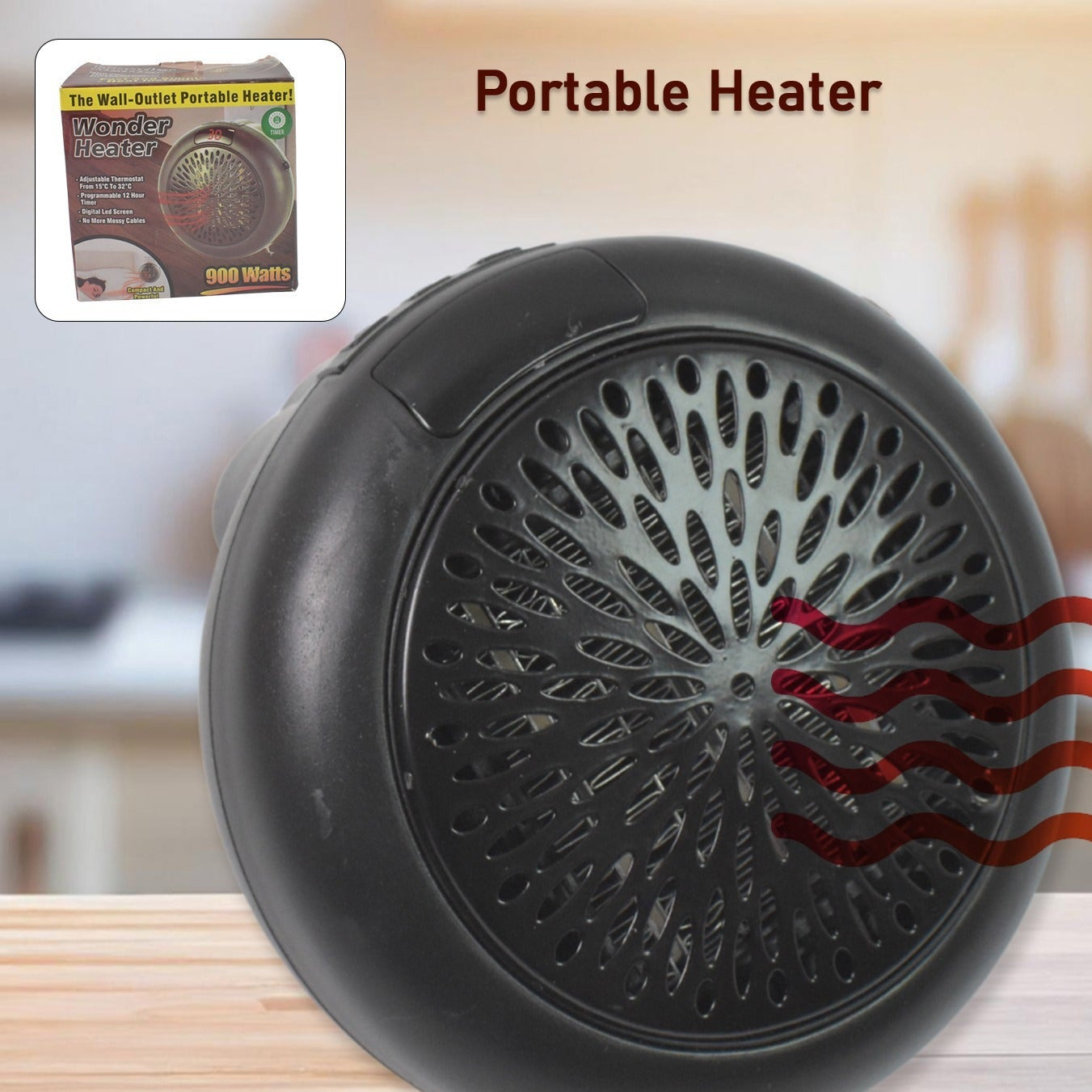 Room Heater For Home Office Camper Led Screen Portable Wall Heater (900w 1 Pc) - Happy Price - Image 1