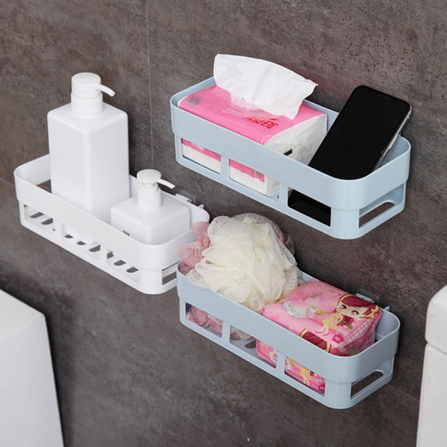 Abs Plastic Shower Corner Caddy Basket Shelf Rack With Wall Mounted Suction Cup For Bathroom Kitchen - Happy Price - Image 6