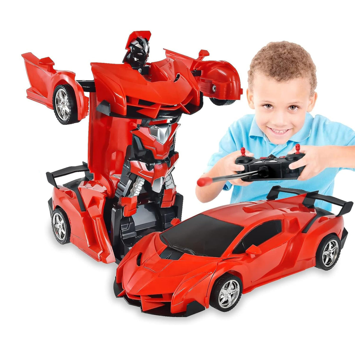 2 In 1 Automatic Robot Converted Remote Control Car With Light Scale 360drifting Deformation Robot Car Toy Kids Boys Robot Convertunique Toy For Boys (1 Pc) - Happy Price - Image 6