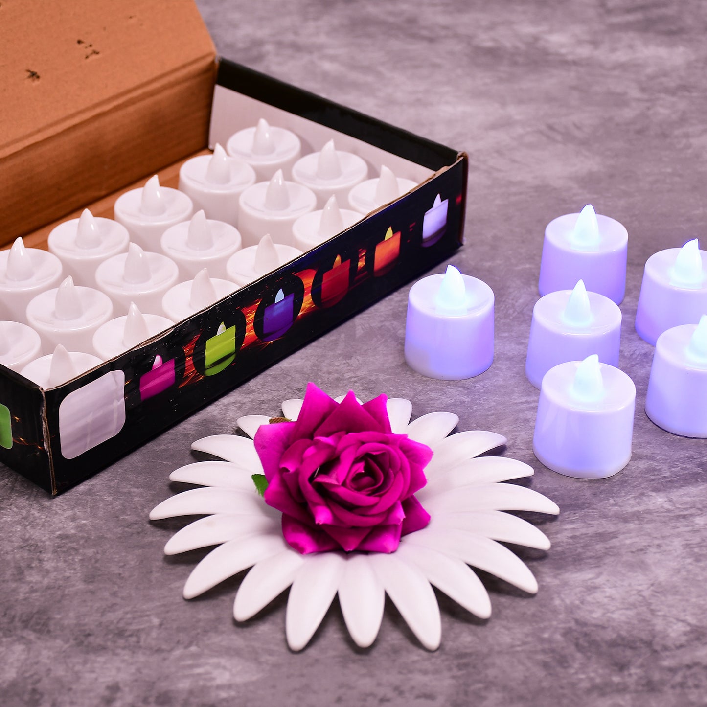 24 Pcs Pink LED Flameless Tealight Candles - Smokeless Decorative Lights for Home - Happy Price - Image 4