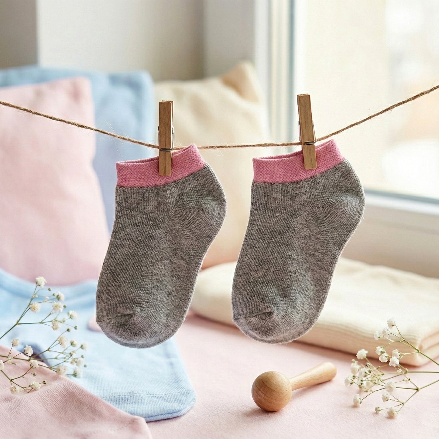 Kids' Soft Light Crew Socks (1 Pair, Small Size) - Happy Price - Image 4