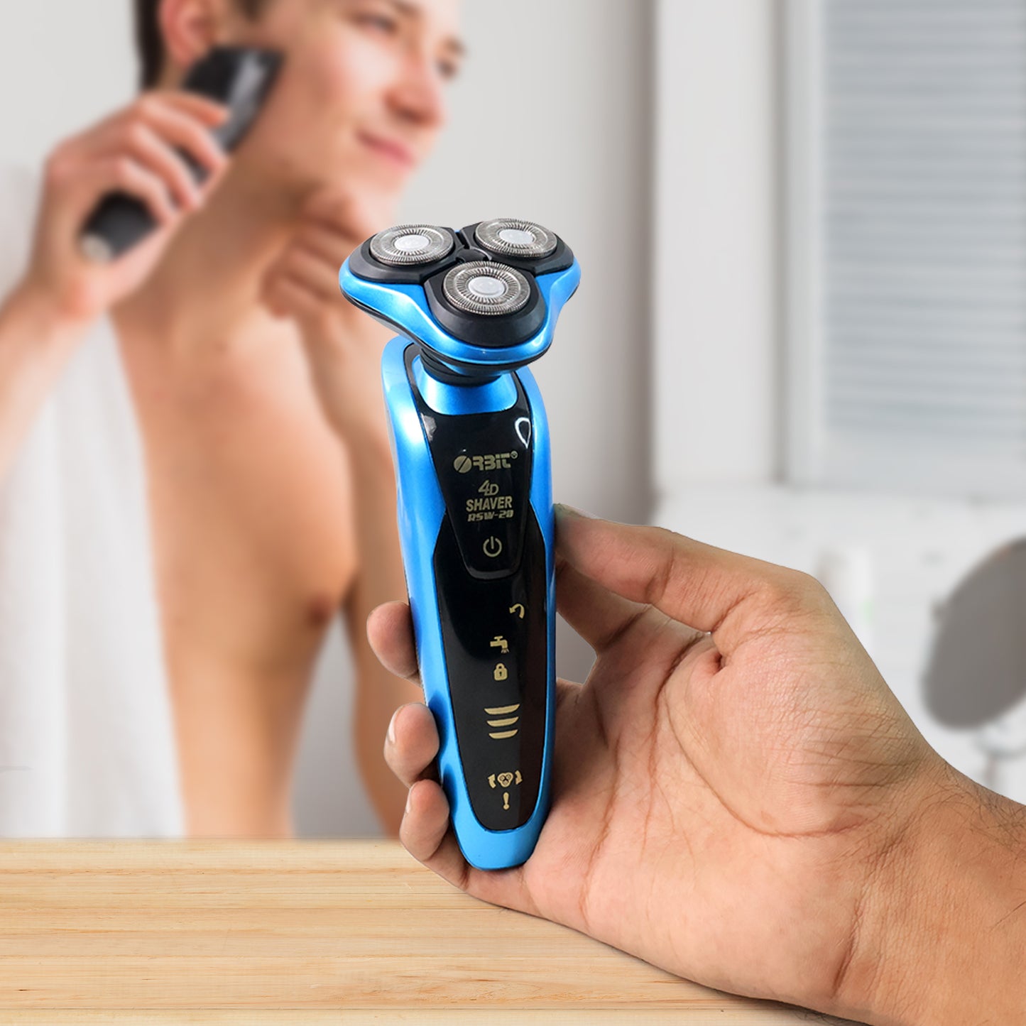 Orbit 4D Rechargeable Electric Shaver for Men - Waterproof, Cordless Beard Trimmer (1 Pc) - Happy Price - Image 6