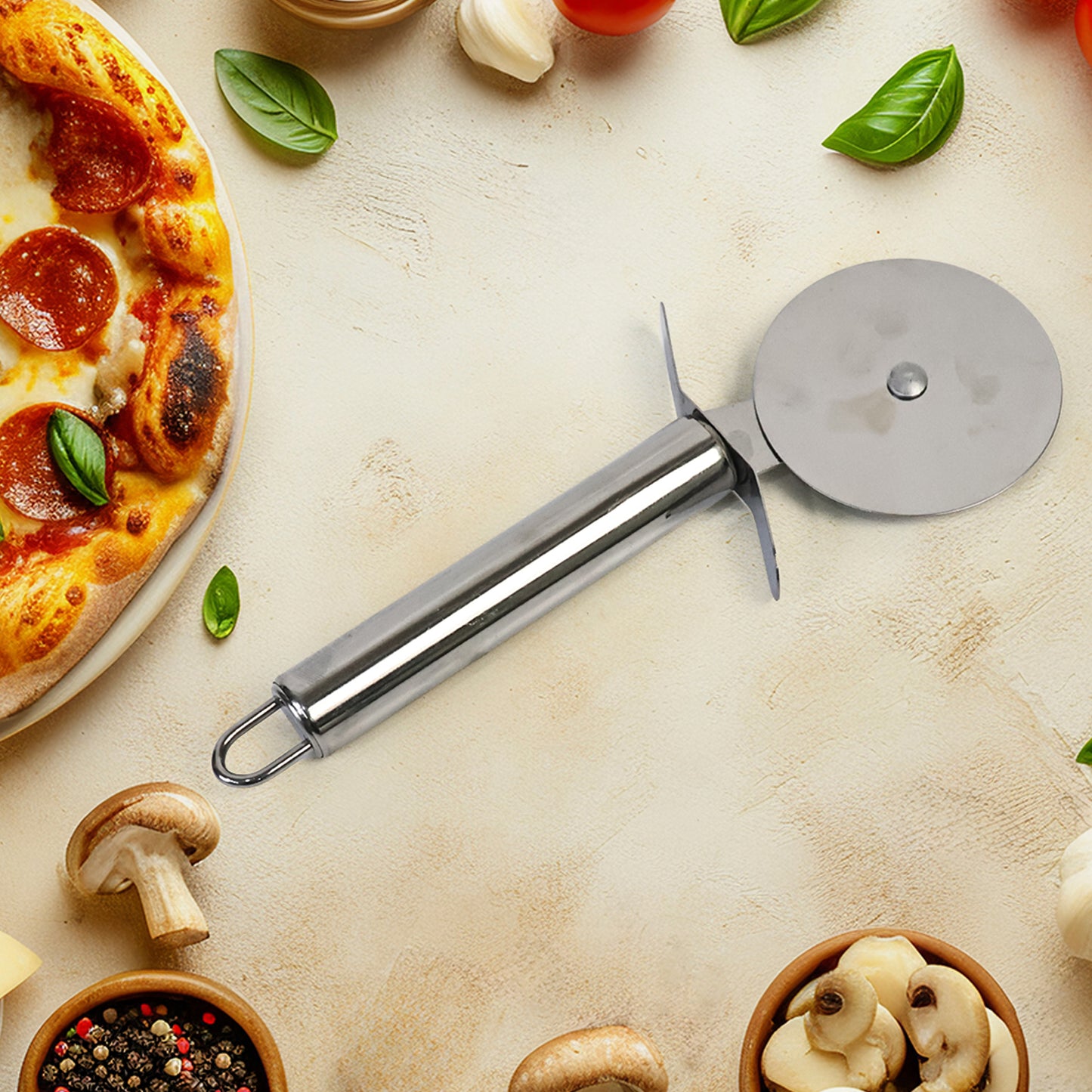 Stainless Steel Pizza Cutter Wheel with Ergonomic Handle - Sharp Rotary Blade for Effortless Slicing - Happy Price - Image 4