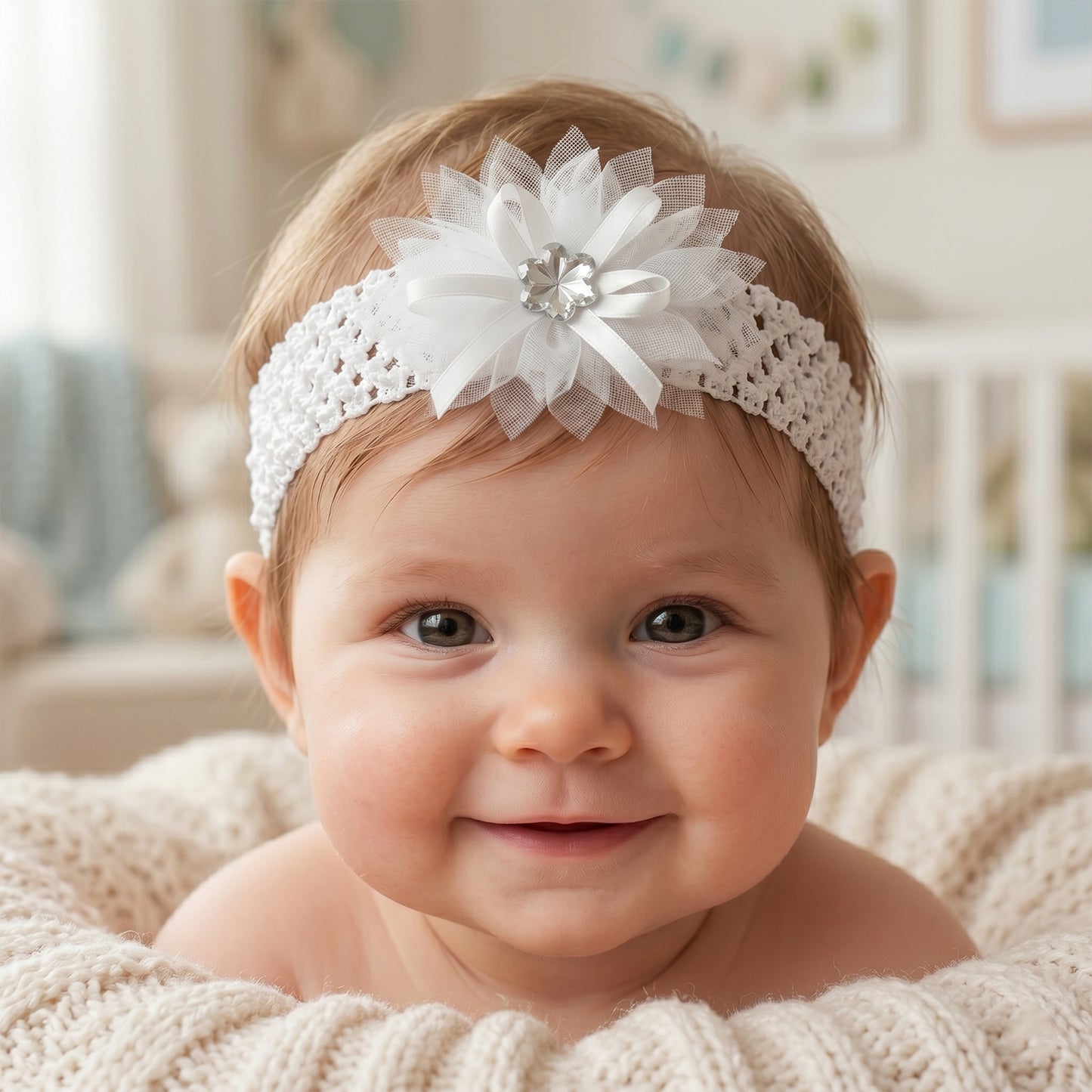 Cute Floral Baby Hair Band - Soft Elastic, Stretchable (1 Pc) - Happy Price - Image 6