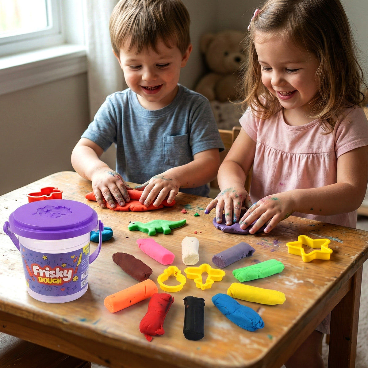 Frisky Modelling Dough Set with 12 Colours and Shape Cutters - Happy Price - Image 4