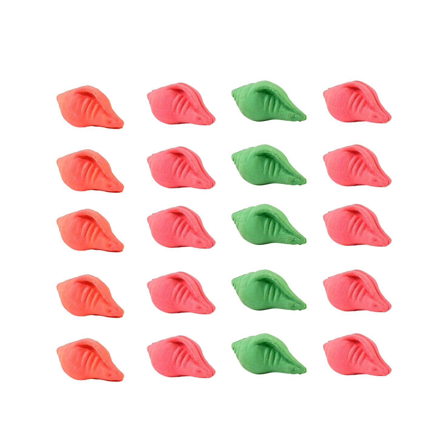 Shankh Shape Eraser Rubber (20 Pc Mix Colour Design) - Happy Price - Image 2