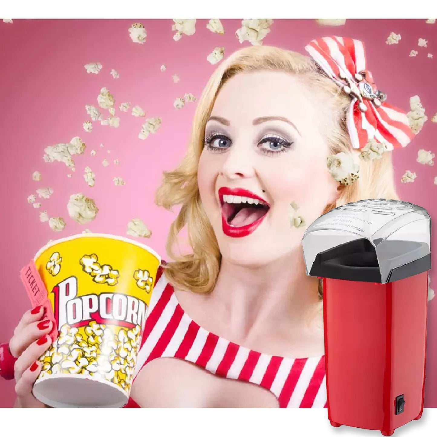 Electric Hot Air Popcorn Maker Machine for Home Use - Happy Price - Image 6