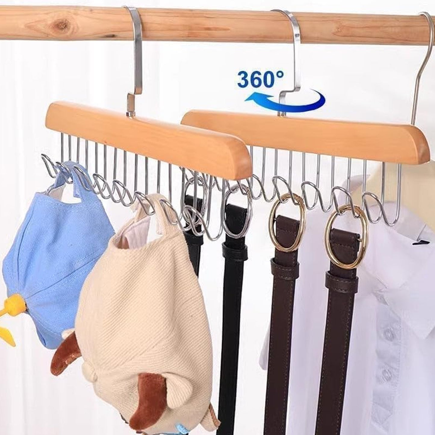 Space Saving 8 Hooks Wooden Hangers (Hanging Hook Included 1 Pc) - Happy Price - Image 4