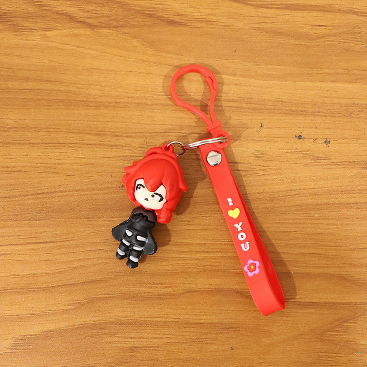 Red Hair Cartoon Girl Silicone Wrist Strap Keychain (1 Pc) - Happy Price - Image 7