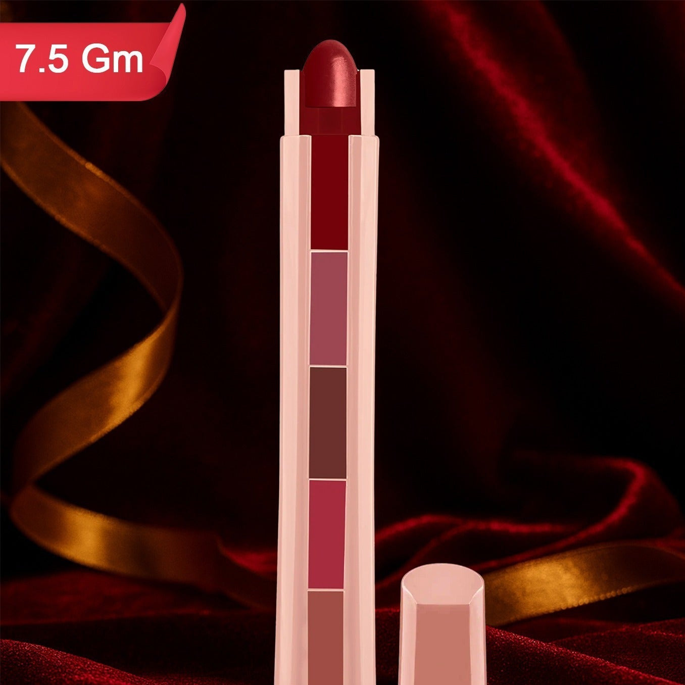 5-in-1 Multi-Color Lipstick Stick with Vitamin E - 7.5 Gm - Happy Price - Image 1