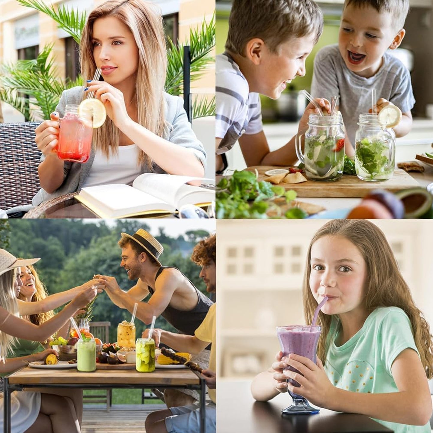 Clear Glass Drinking Straws Set - 5 Pieces, Reusable & Dishwasher Safe - Happy Price - Image 6