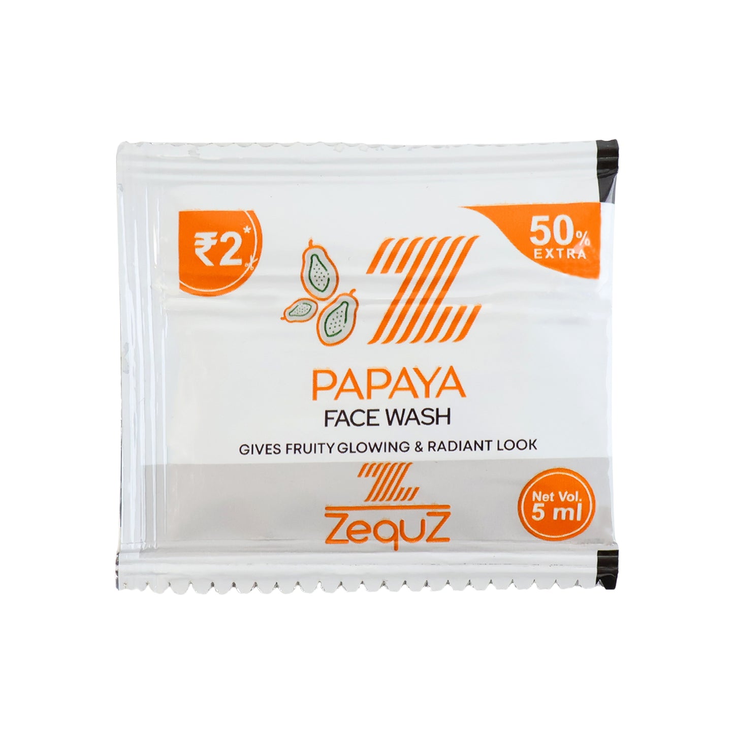 Zequz Papaya Face Wash Sachet - 5ml Single Use for Fresh Skin - Happy Price - Image 5