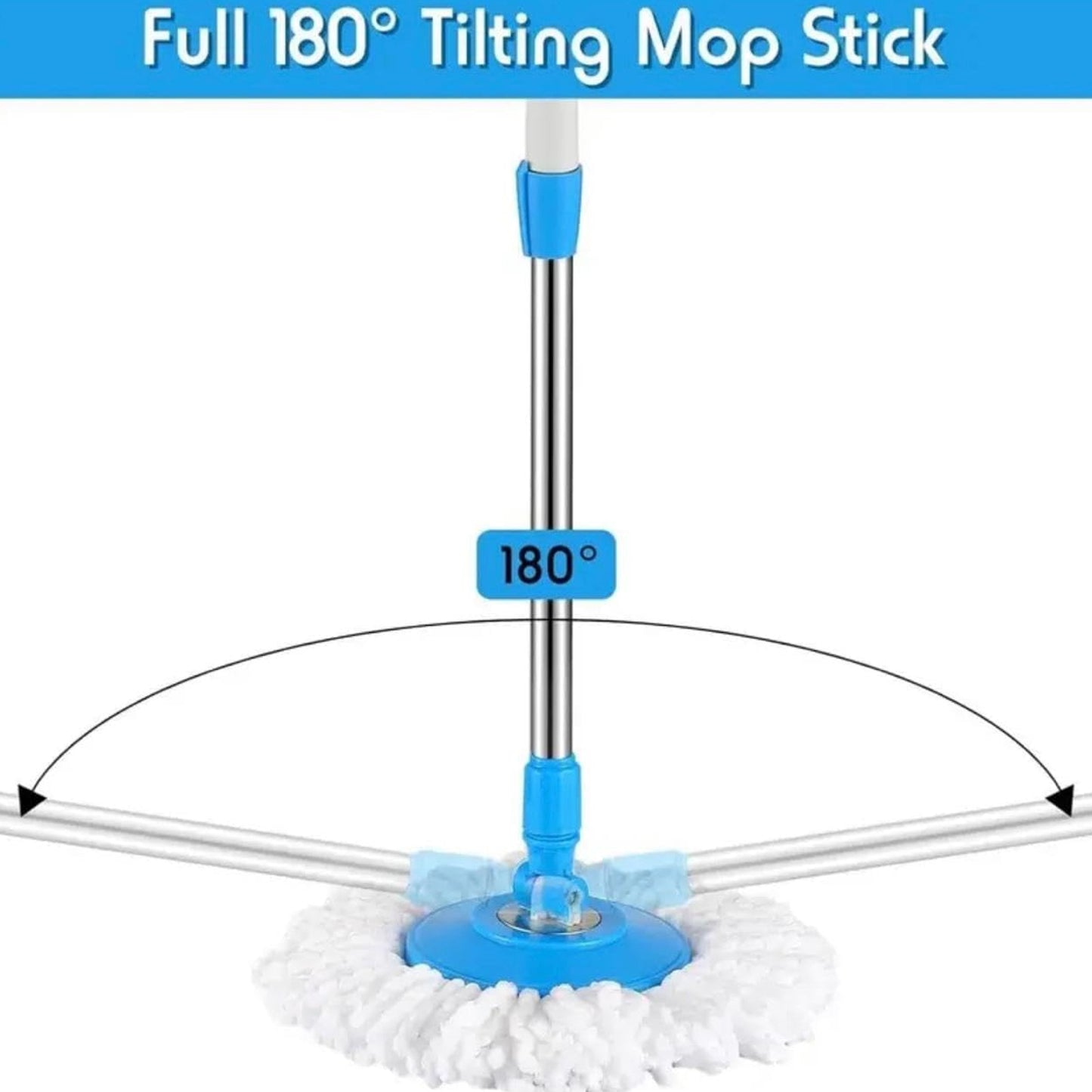 360 Degree Spin Mop Set with Adjustable Stainless Steel Handle and Microfiber Head - Great Price - Image 6