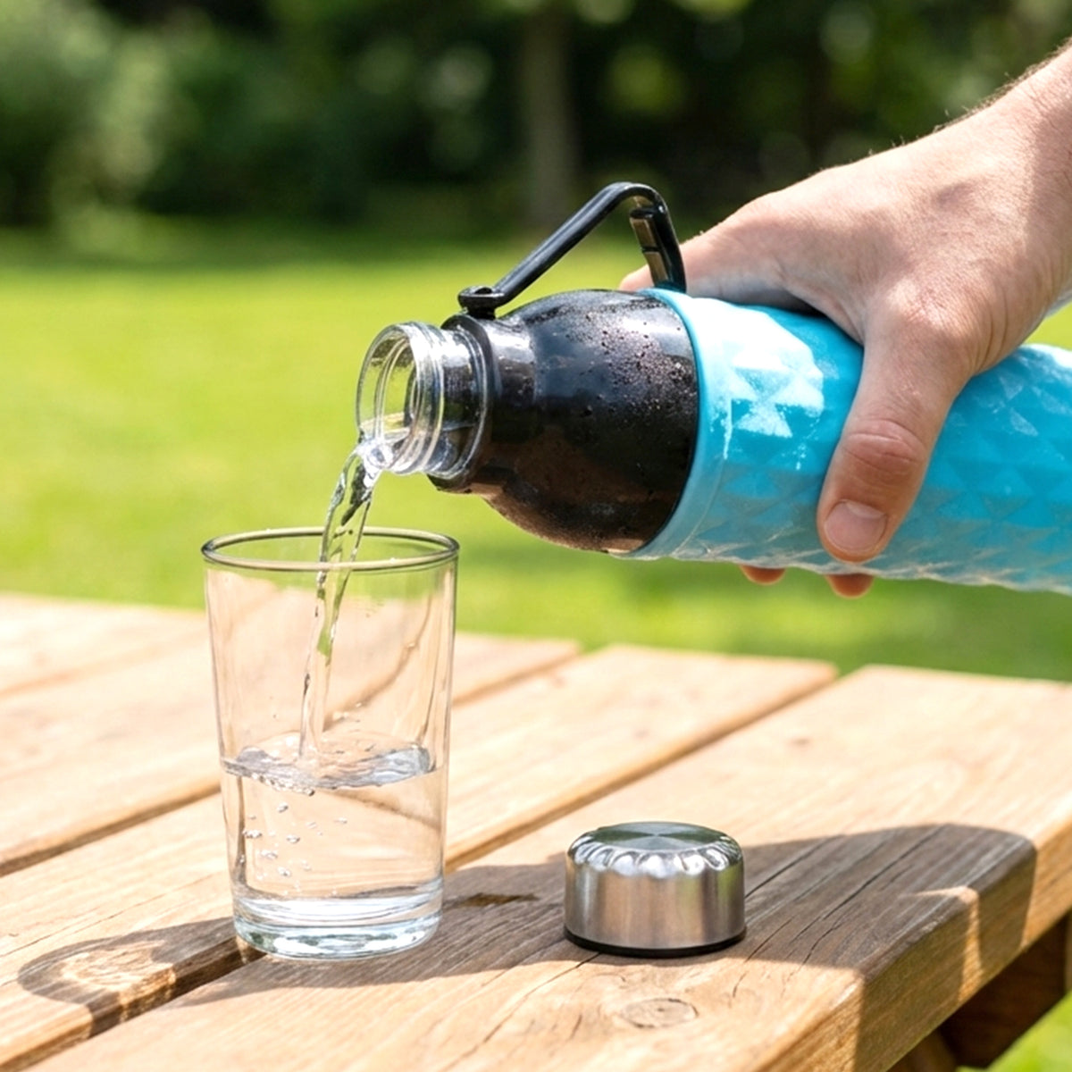 1100 ML Diamond Texture Sports Water Bottle with Strap (1 Pc) - Happy Price - Image 6