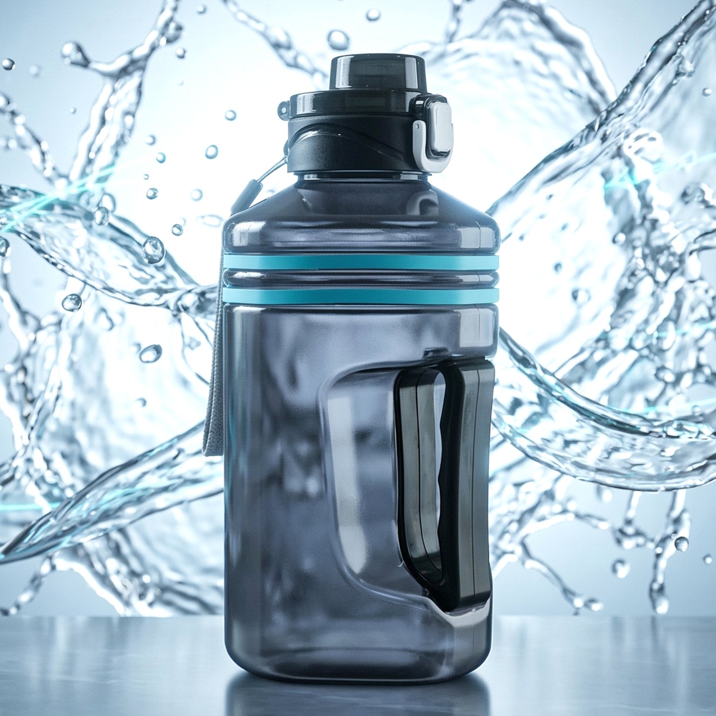 1500 ML Square Water Bottle with Handle and Flip Cap - 1 Pc - Great Price - Image 6